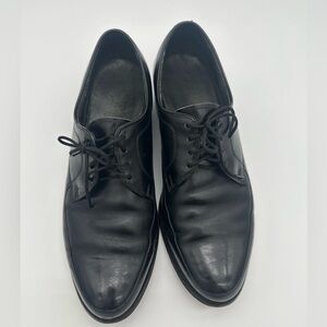 Vintage Hanover Made In USA Black Leather Wingtip Derby Lace-Up Men's Dress Shoe